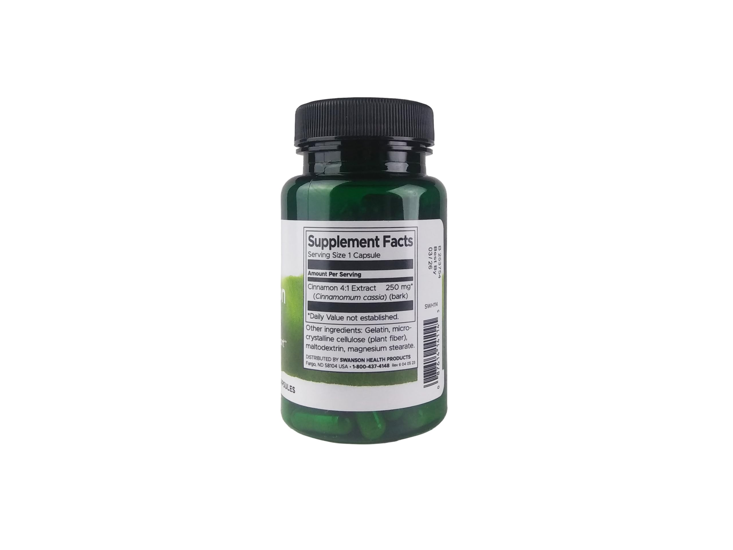 Swanson Cinnamon Extract capsules close-up for easy daily wellness