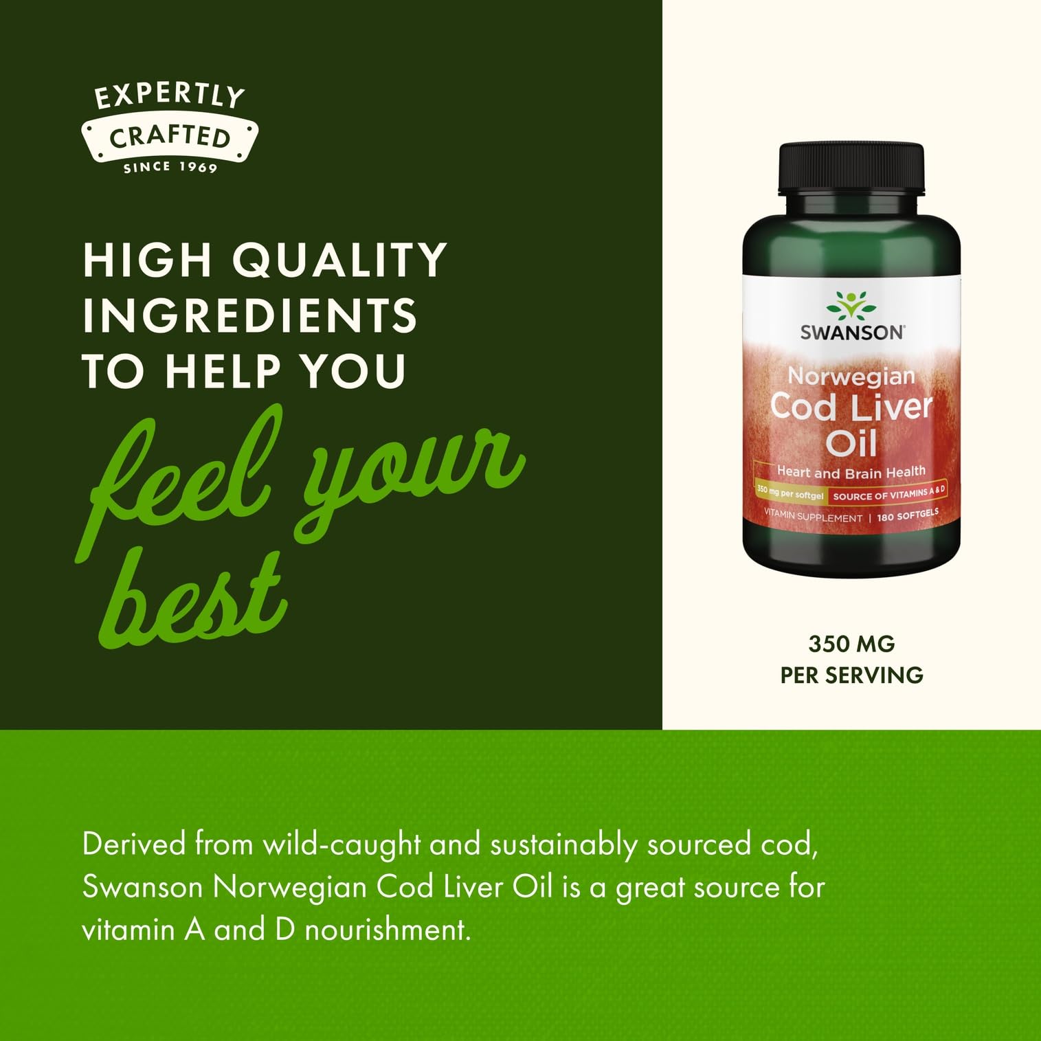 Swanson Cod Liver Oil capsule in hand, ready to supplement daily.