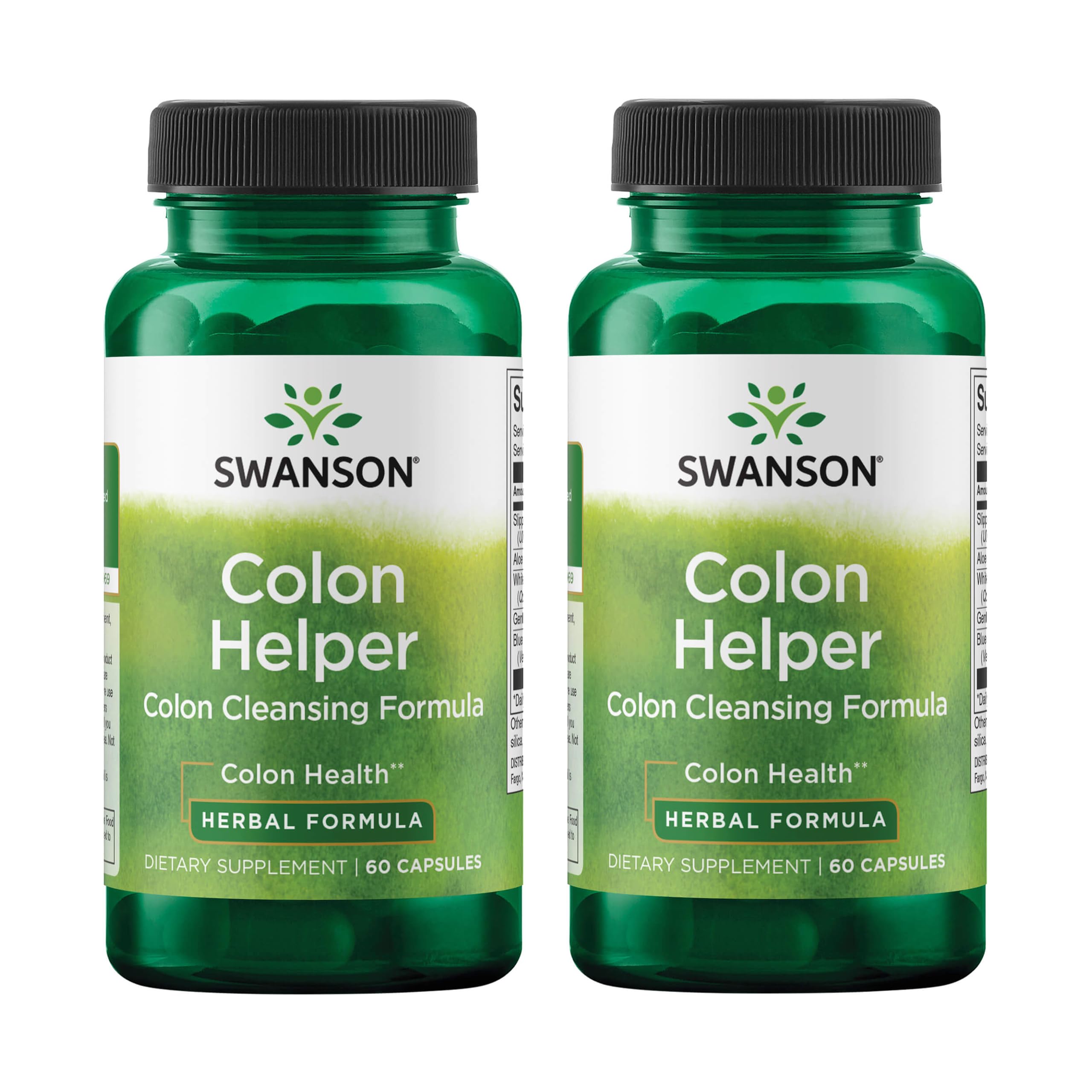 Swanson Colon Helper bottle showing herbal capsules for digestive support.