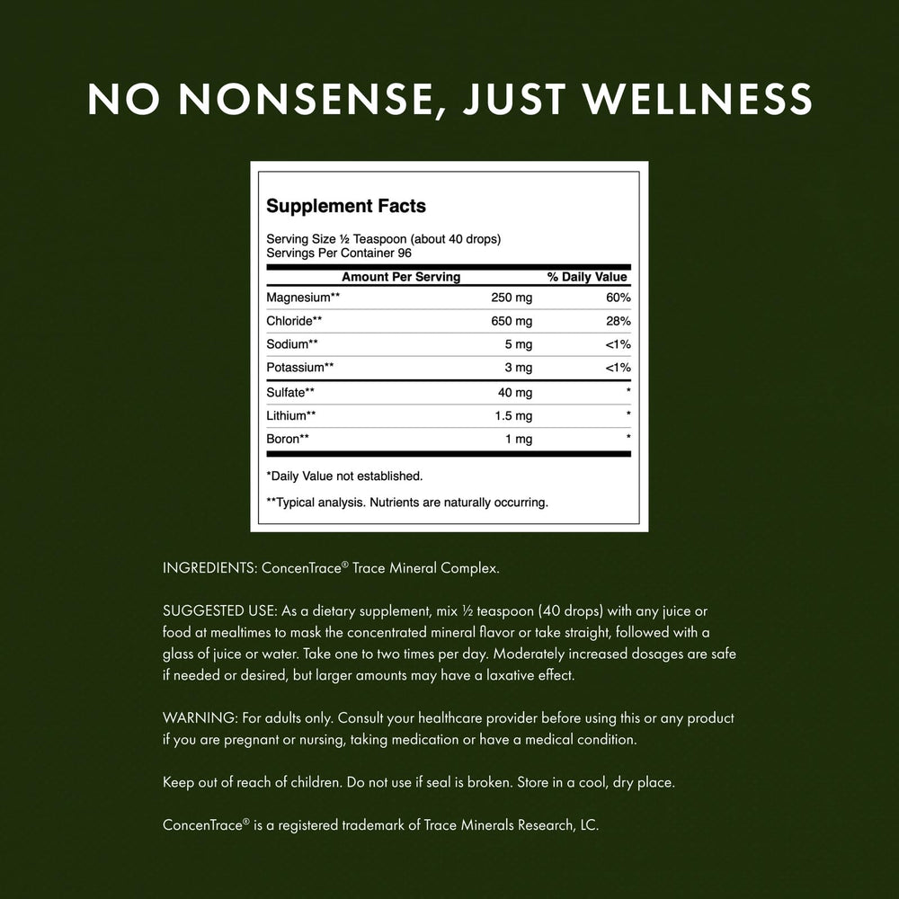 Swanson Concentrace label closeup emphasizing purity and safety certifications