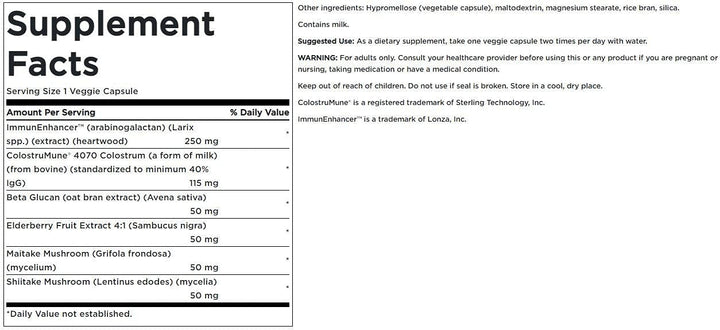 Swanson Immune Essentials bottle back emphasizes ingredients and notes.