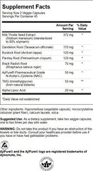 Swanson COND Liver Essentials label highlights milk thistle extract 8% silymarin