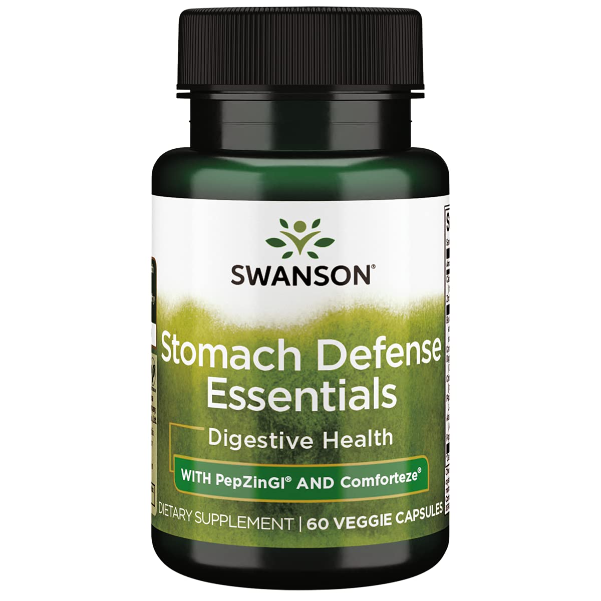 Swanson Stomach Defense Essen bottle on white background for digestive support