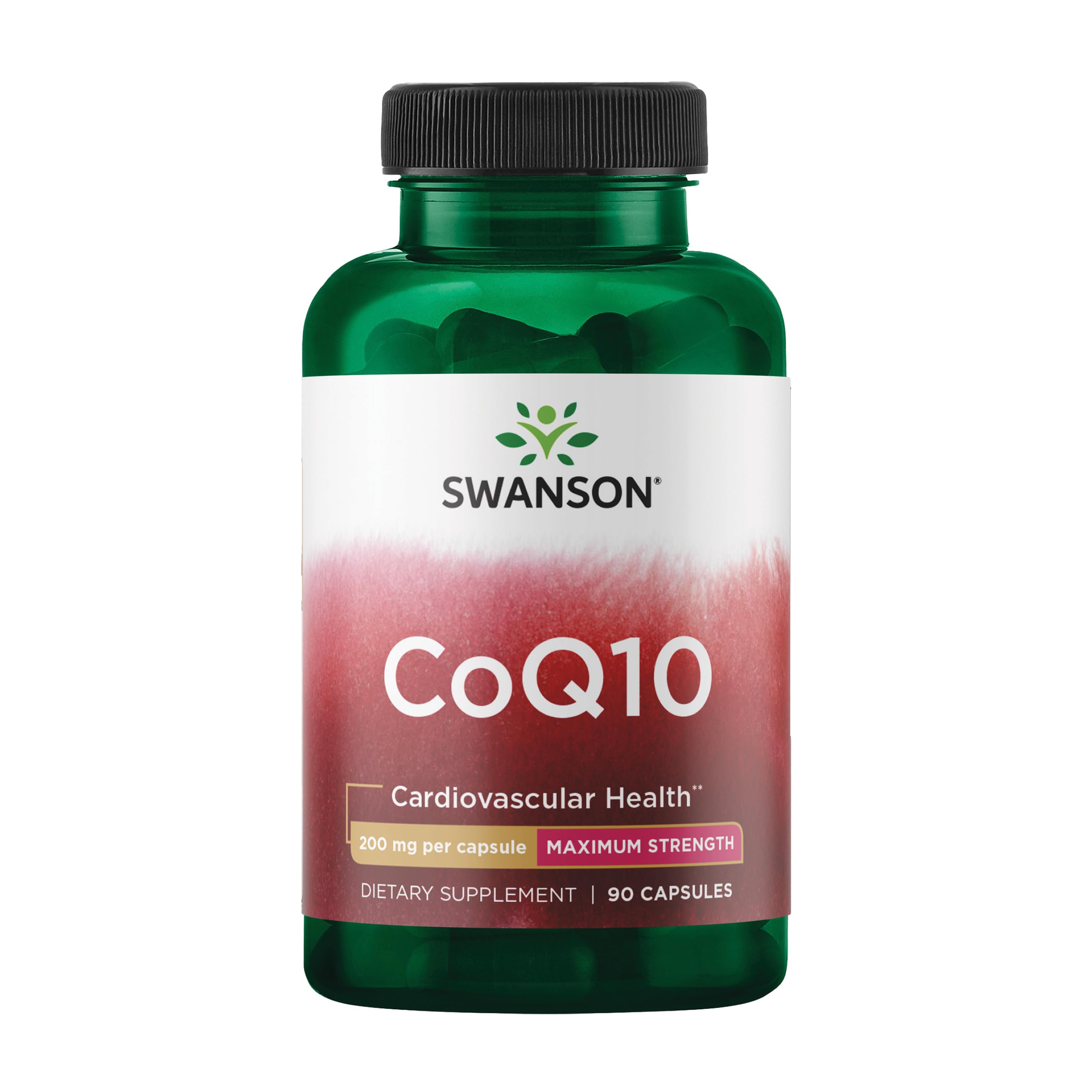 Swanson CoQ10 bottle front view highlighting cardiovascular support potential