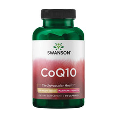 Swanson CoQ10 bottle front view highlighting cardiovascular support potential