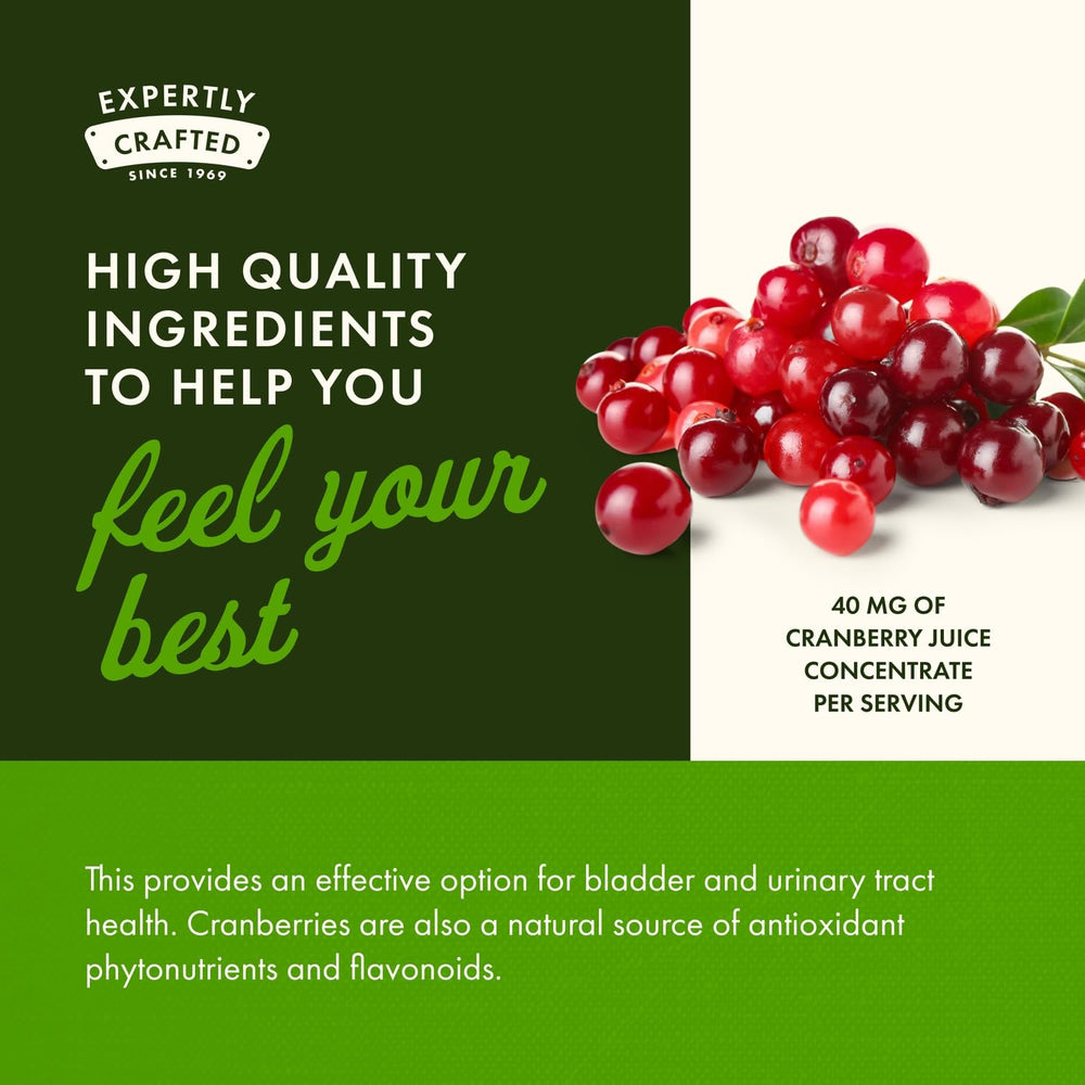 Swanson cranberry bottle label highlighting high potency 20:1 concentrate
