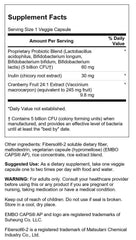 Swanson Cranberry Probiotic bottle closeup highlighting probiotic formula and cranberry extract.