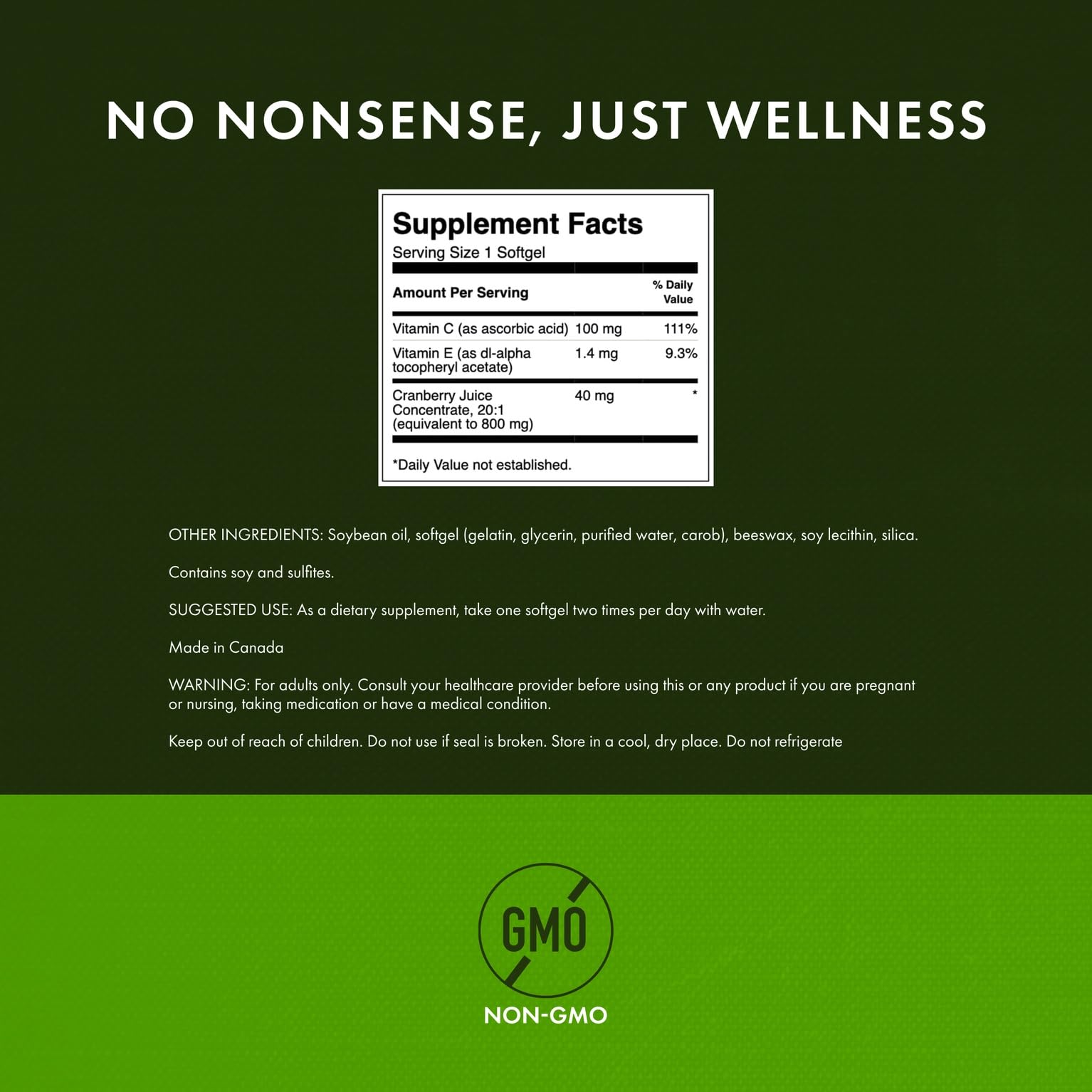 Swanson Cranberry softgels illustrating kidney function support