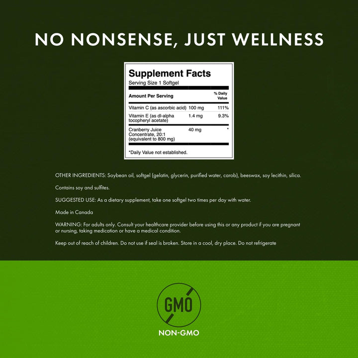 Swanson Cranberry softgels illustrating kidney function support