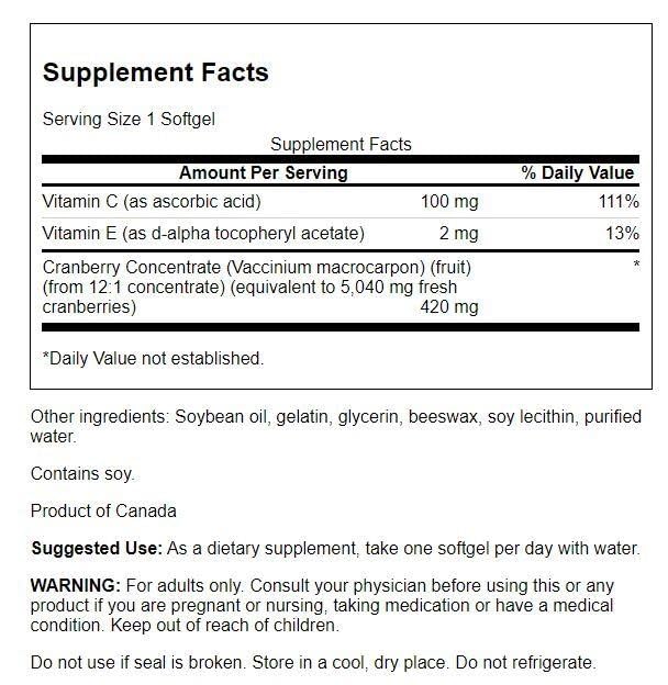 Swanson Cranberry Whole Fruit Concentrate capsules pouring may support daily wellness