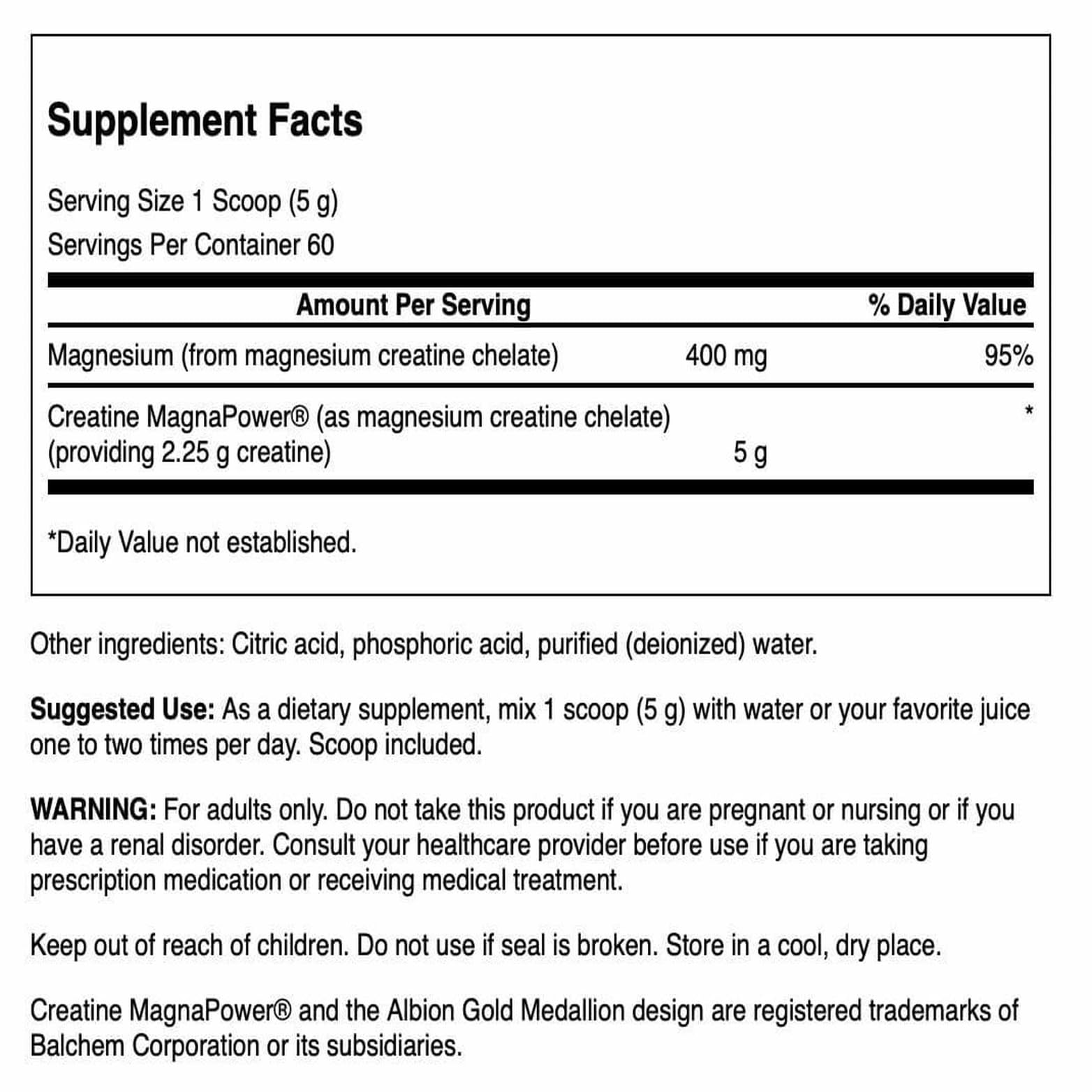 Swanson MagnaPower powder in a jar, easy to mix into beverages.