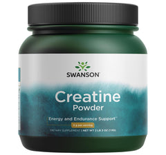 Swanson Creatine Monohydrate bottle front view for workouts and muscle endurance.