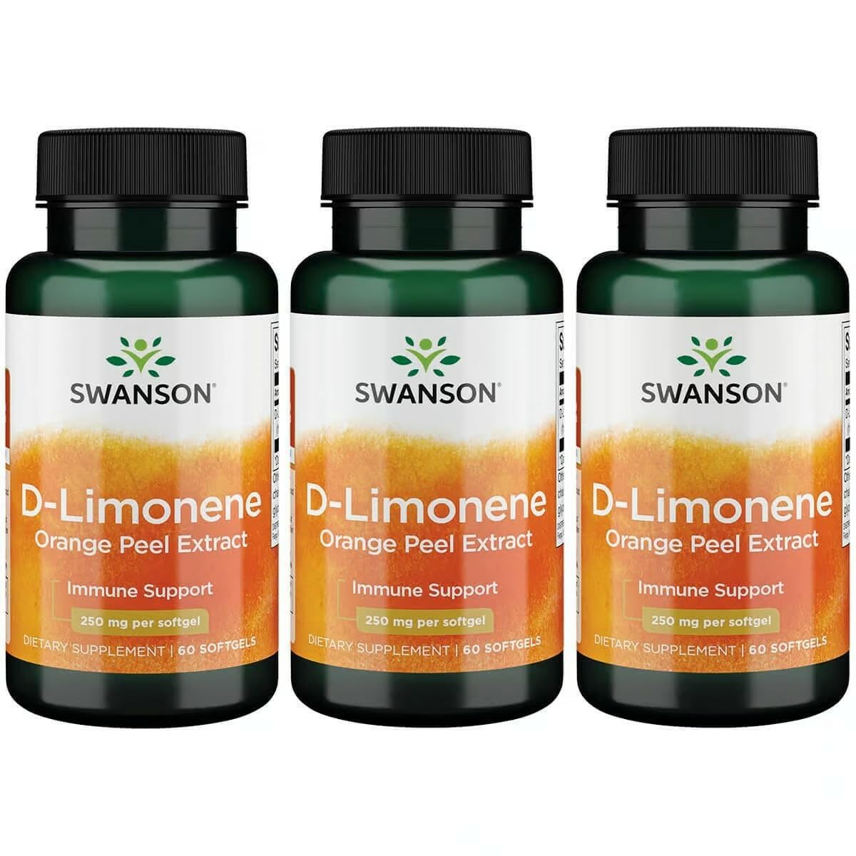 Swanson D-Limonene orange peel bottle promotes daily wellness.