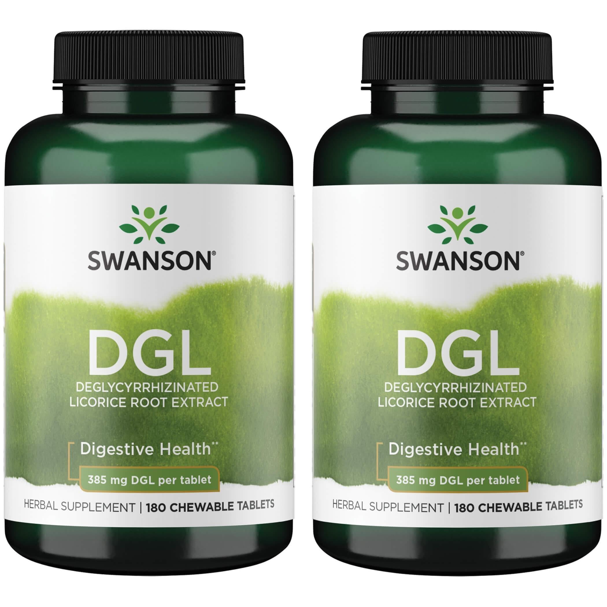 Swanson DGL licorice bottle label – vegan, non-GMO capsule may support digestive comfort.