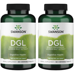 Swanson DGL licorice bottle label – vegan, non-GMO capsule may support digestive comfort.
