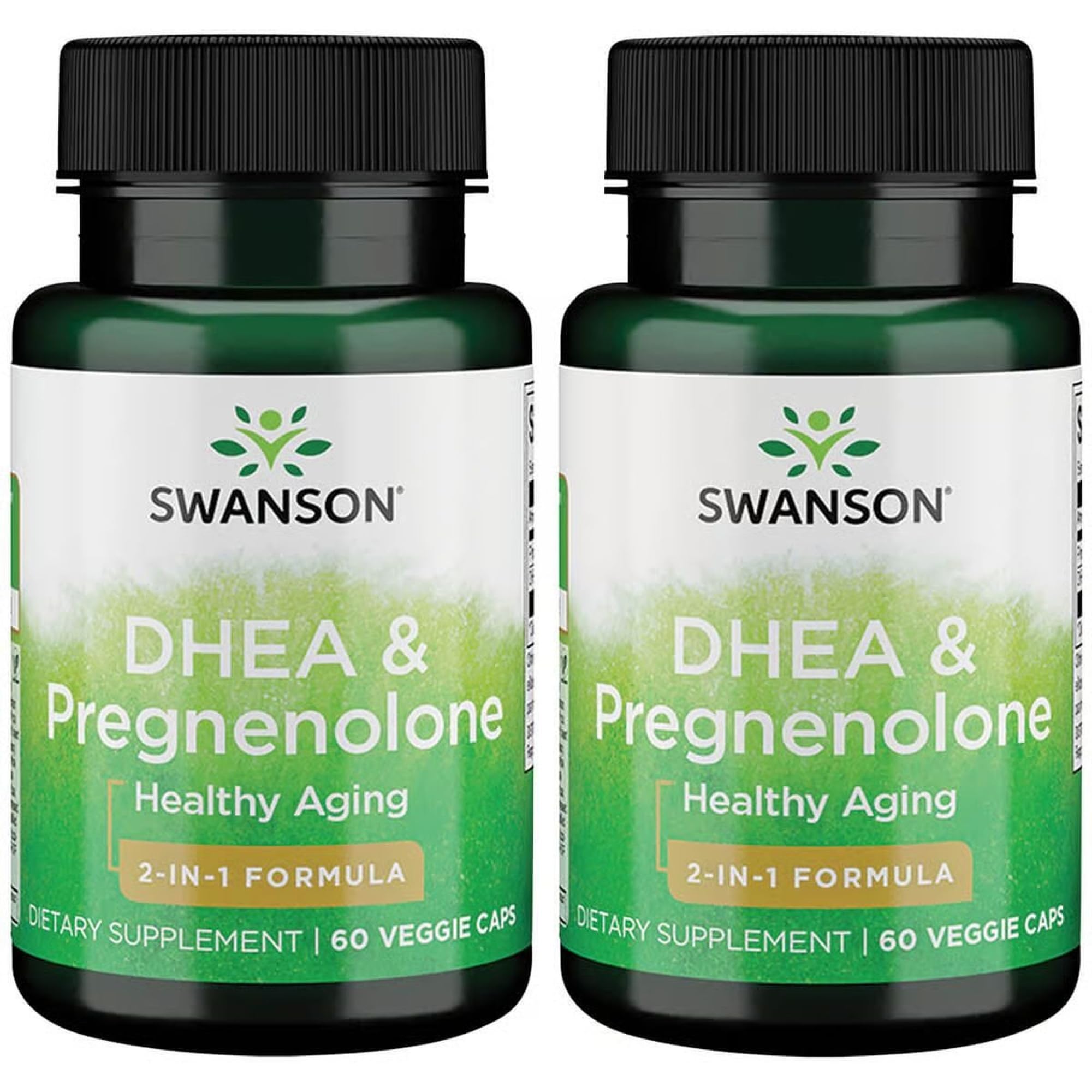 Swanson DHEA and Pregnenolone Complex bottle on desk suggesting hormonal balance support.