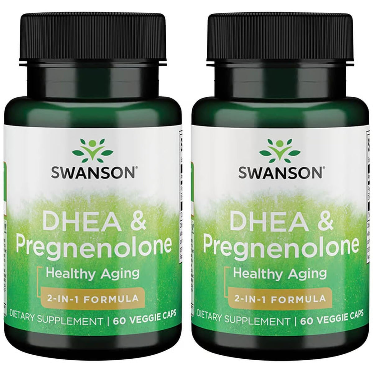 Swanson DHEA and Pregnenolone Complex bottle on desk suggesting hormonal balance support.