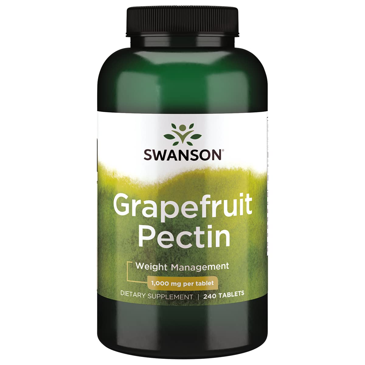 Swanson Diet Grapefruit Pectin 1000mg bottle front showing vegan, non-GMO formula for daily fullness support