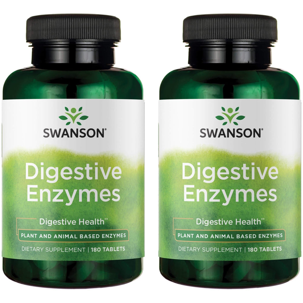 Swanson Digestive Enzymes bottle image supports digestion and nutrient absorption.
