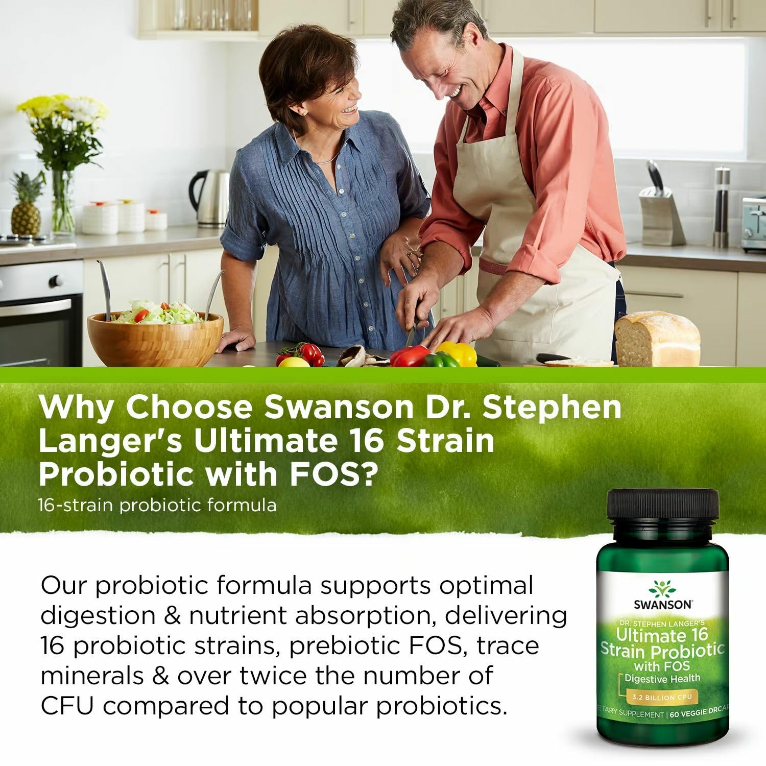 Swanson digestive health scene with fruits and yogurt suggesting daily gut support