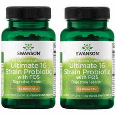 Swanson Dr. Stephen Langer's Formula bottle showing 16 probiotic strains for digestive balance