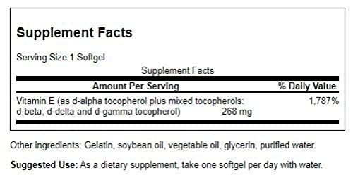 Swanson E-400 tocopherols bottle side label shows non-GMO claim