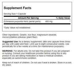 Swanson Echinacea 400 mg capsules close-up for daily immune support
