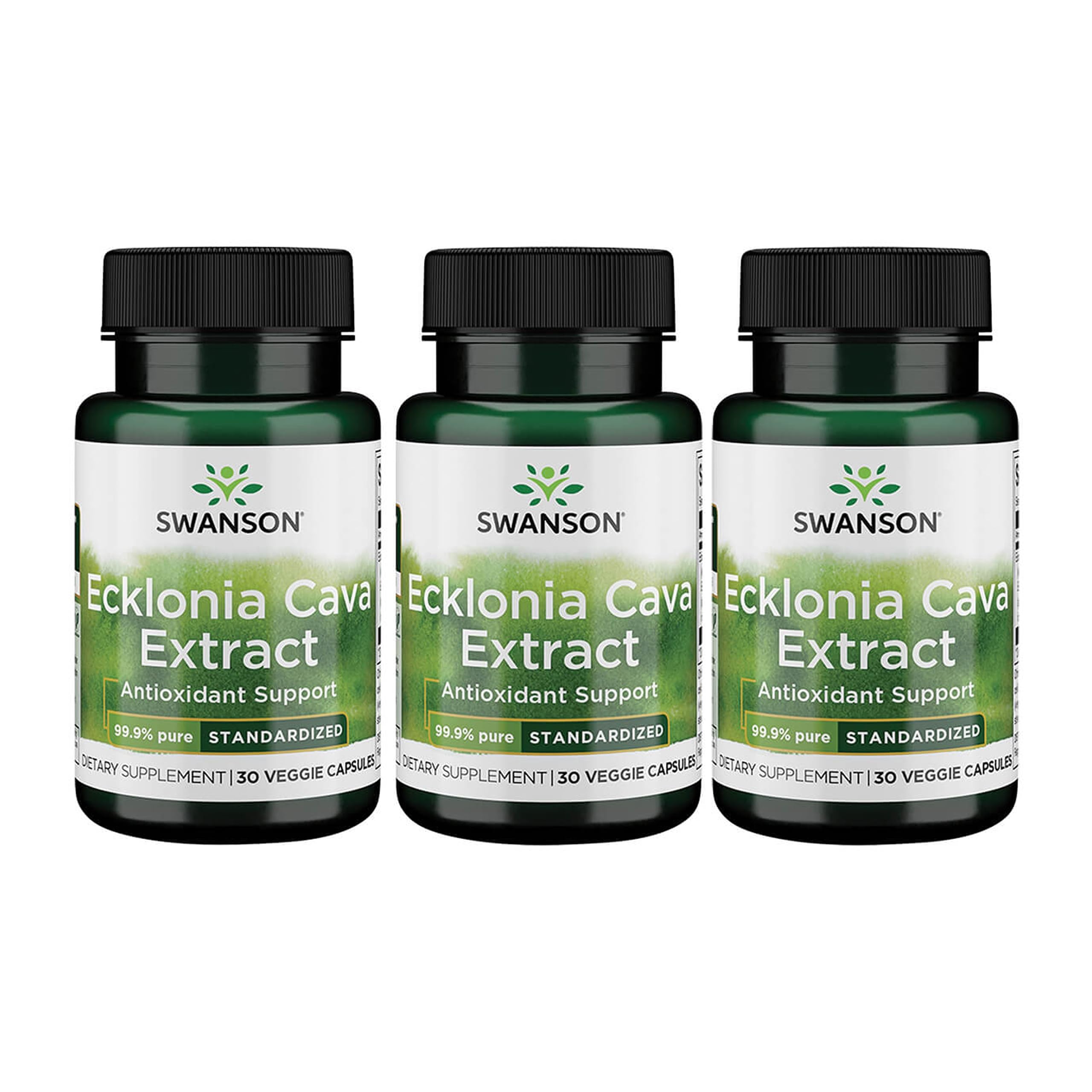 Swanson Ecklonia Cava Extract 3-pack bottle with daily antioxidant support.