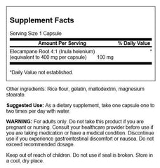 Swanson elecampane root capsules, 100 mg each, for daily use