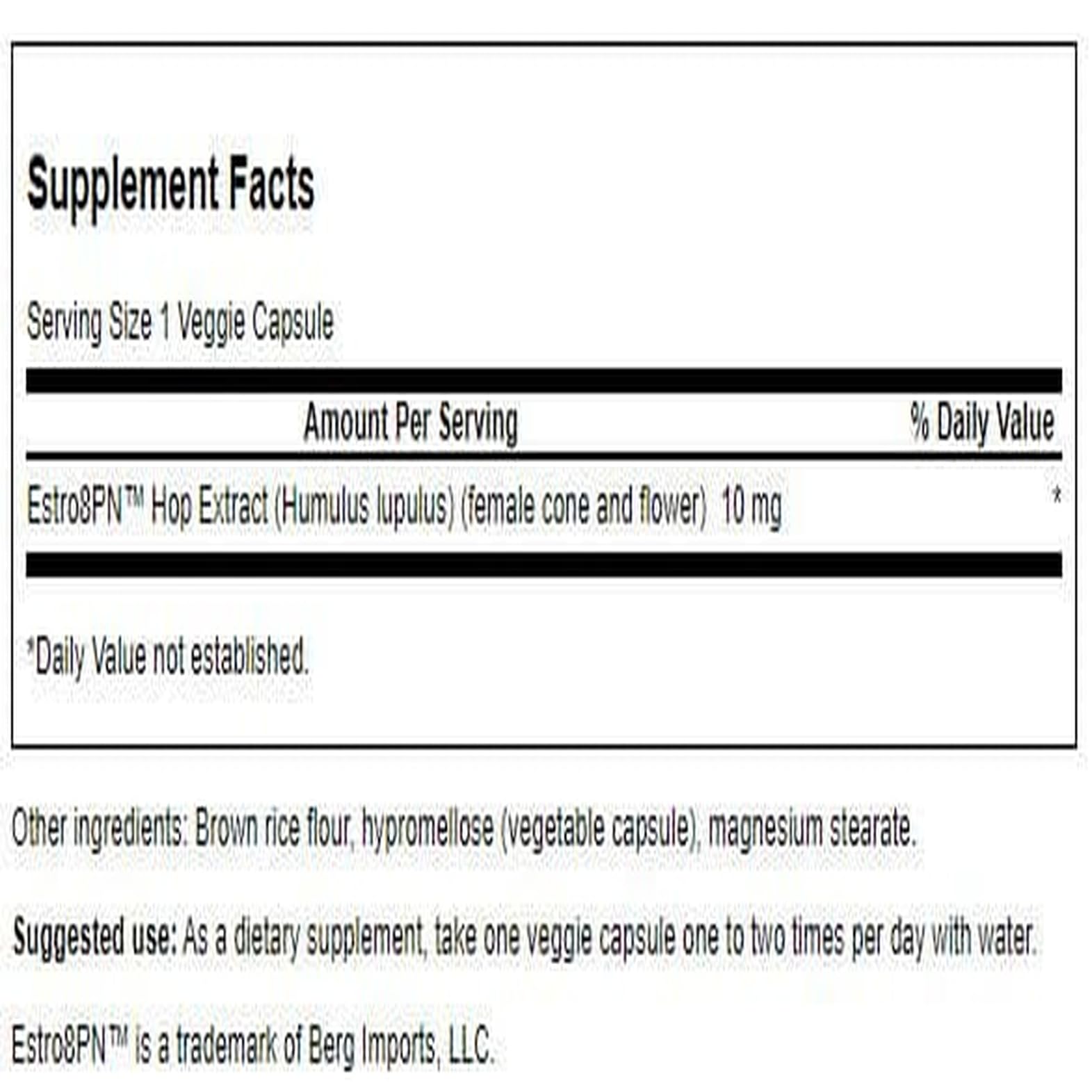 Swanson Estro8Pn vegetarian capsules arranged for easy daily use and swallowing