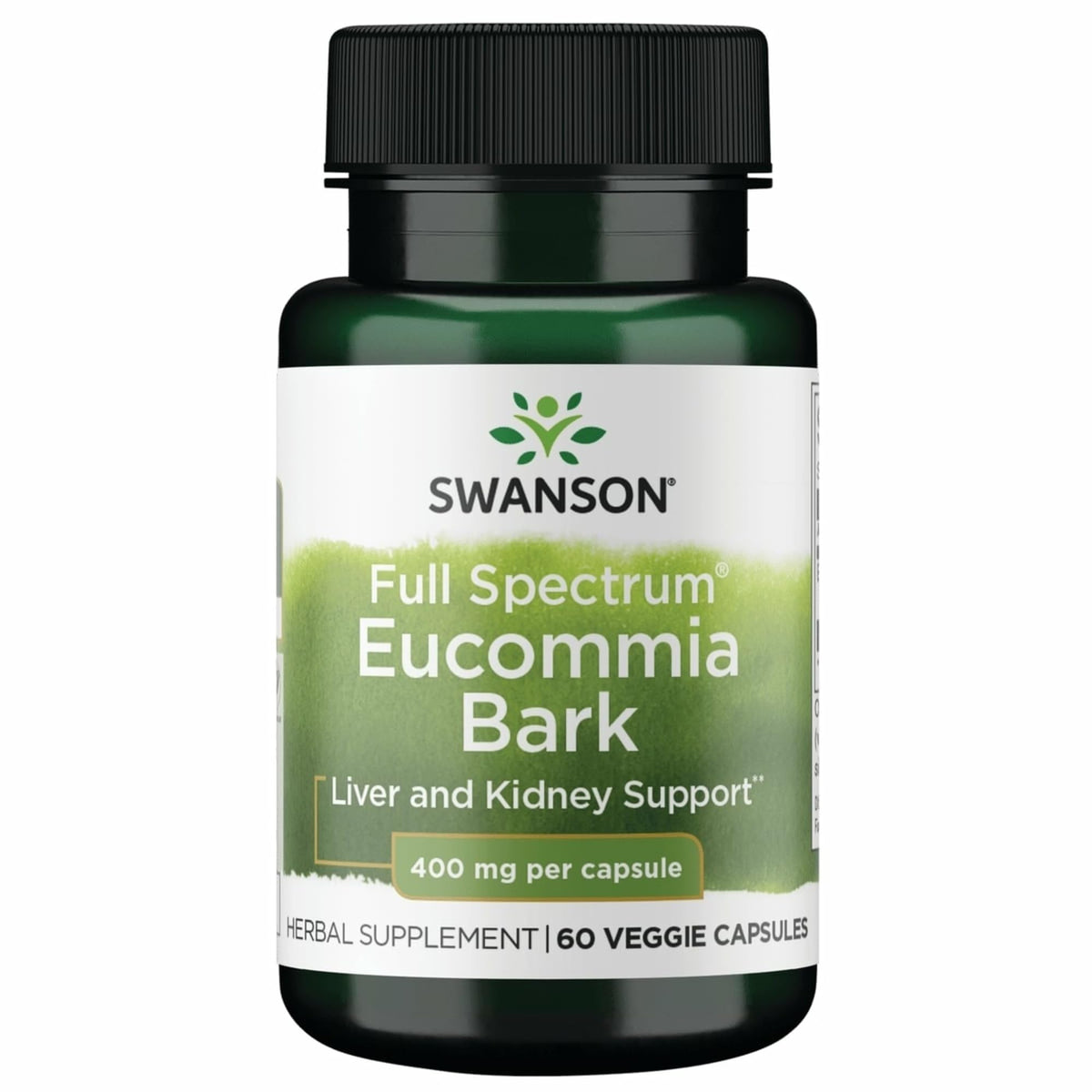 Swanson Eucommia Bark bottle with 60 vegan capsules for traditional herbal support.