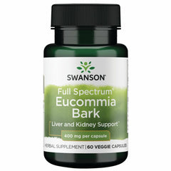 Swanson Eucommia Bark bottle with 60 vegan capsules for traditional herbal support.