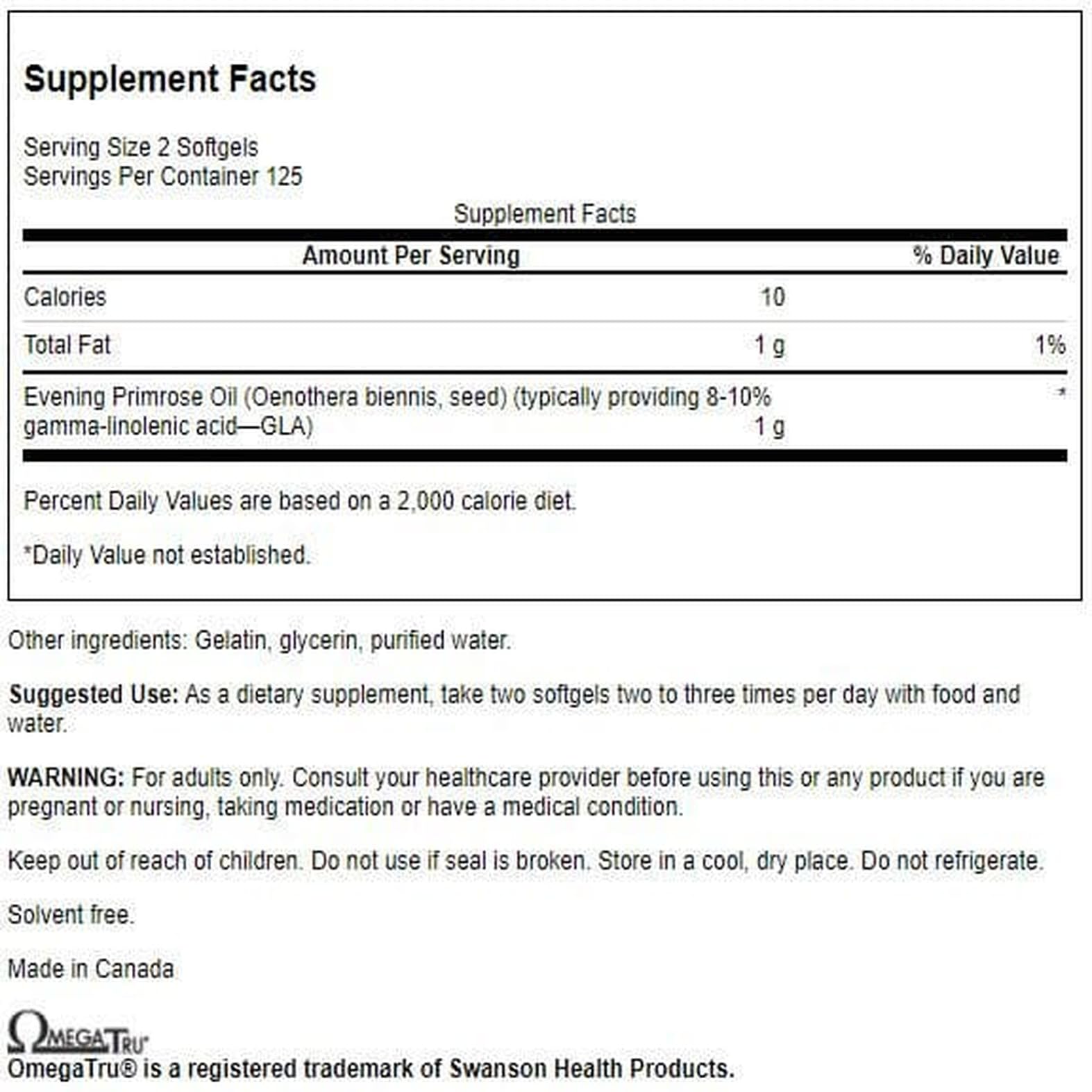 Close-up of Swanson Evening Primrose Oil capsules, supporting joint mobility.