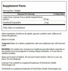 Swanson eye health softgels close-up highlighting blue light protection
