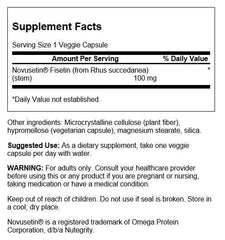Swanson Fisetin bottle pour showing easy daily use for mindful focus