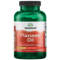 Swanson Flaxseed Oil Omegatru bottle front with 1000 mg softgels for omega-3 support