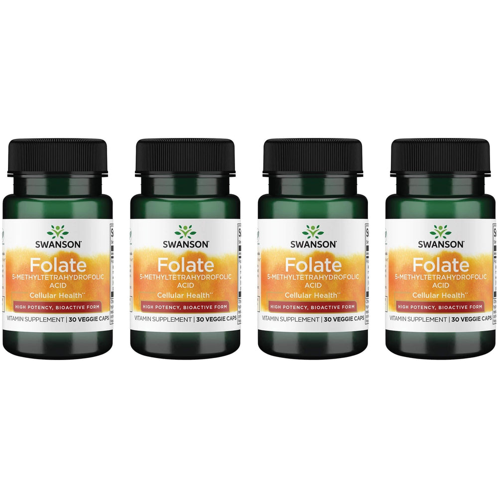 Swanson Folate 5-MTHF 800 mcg DFE vegan capsules for daily wellness.