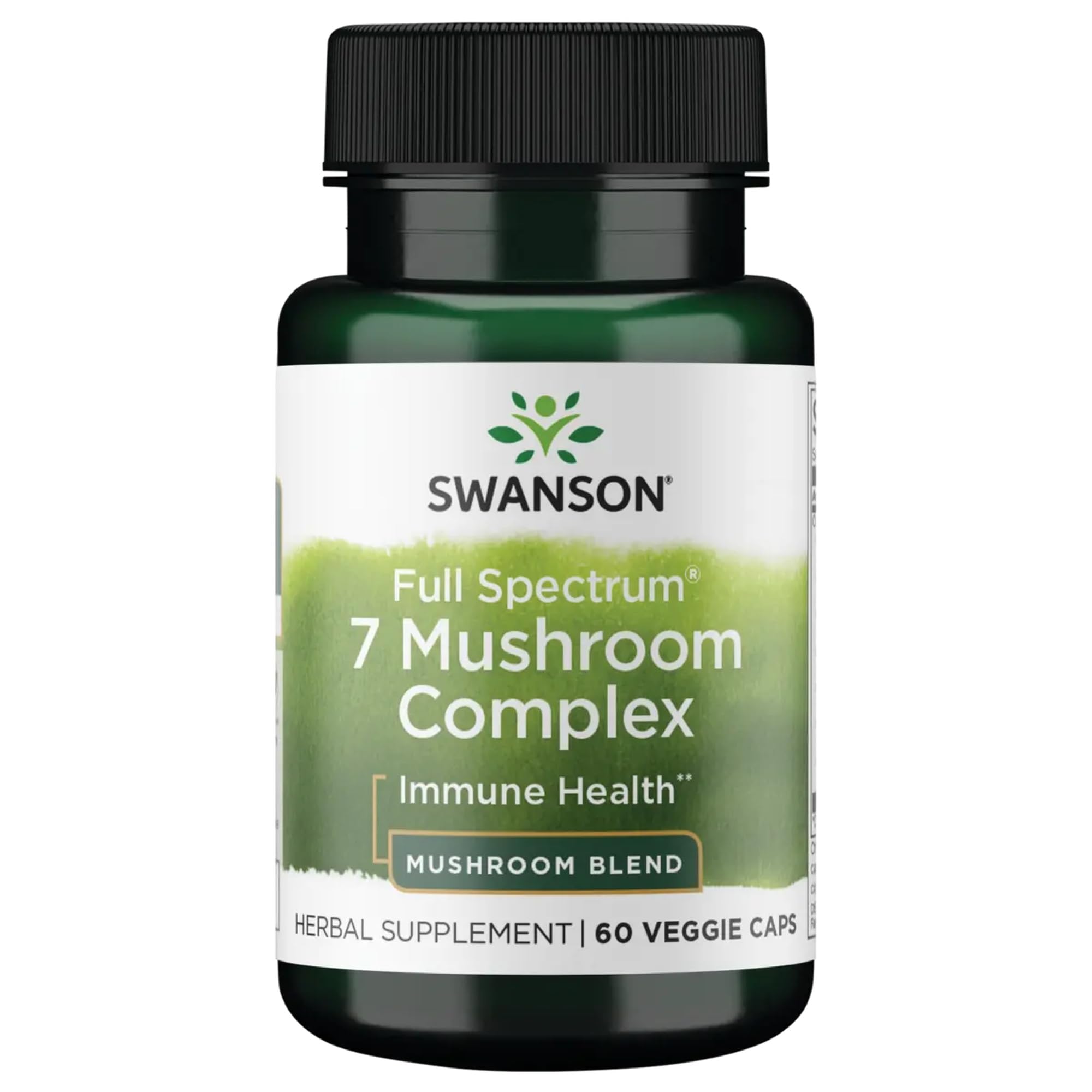 Swanson Full Spectrum 7 Mushroom bottle front for daily wellness.