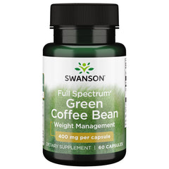 Swanson Full Spectrum Green Coffee Bean capsules bottle—premium quality for potential weight support