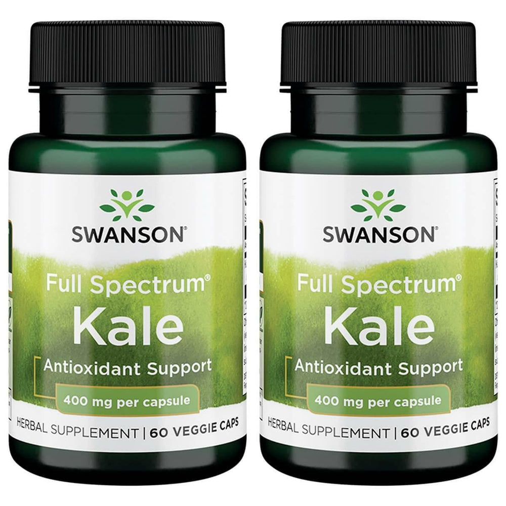 Swanson Full Spectrum Kale 60 capsules front view for daily nutrition