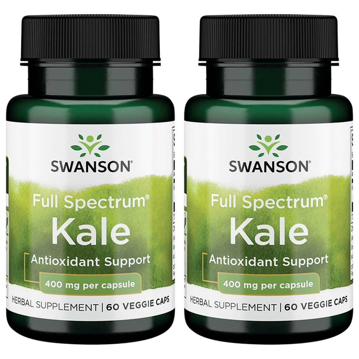 Swanson Full Spectrum Kale 60 capsules front view for daily nutrition