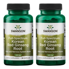 Swanson full-spectrum Korean red ginseng root bottle front, ready for daily vitality support.