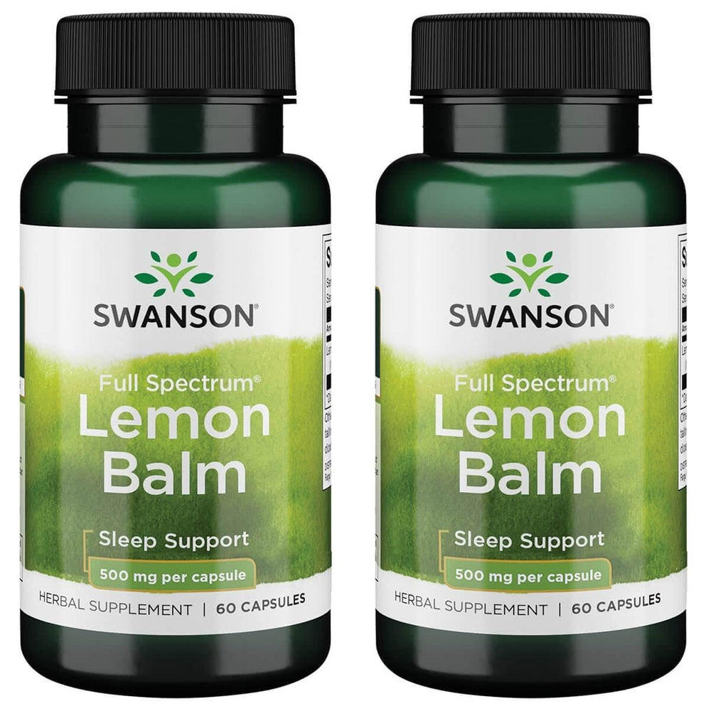 Swanson full-spectrum lemon balm capsules bottle for relaxation