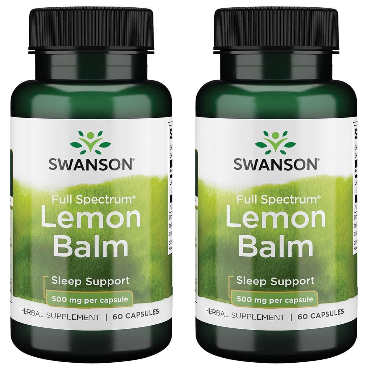 Swanson full-spectrum lemon balm capsules bottle for relaxation