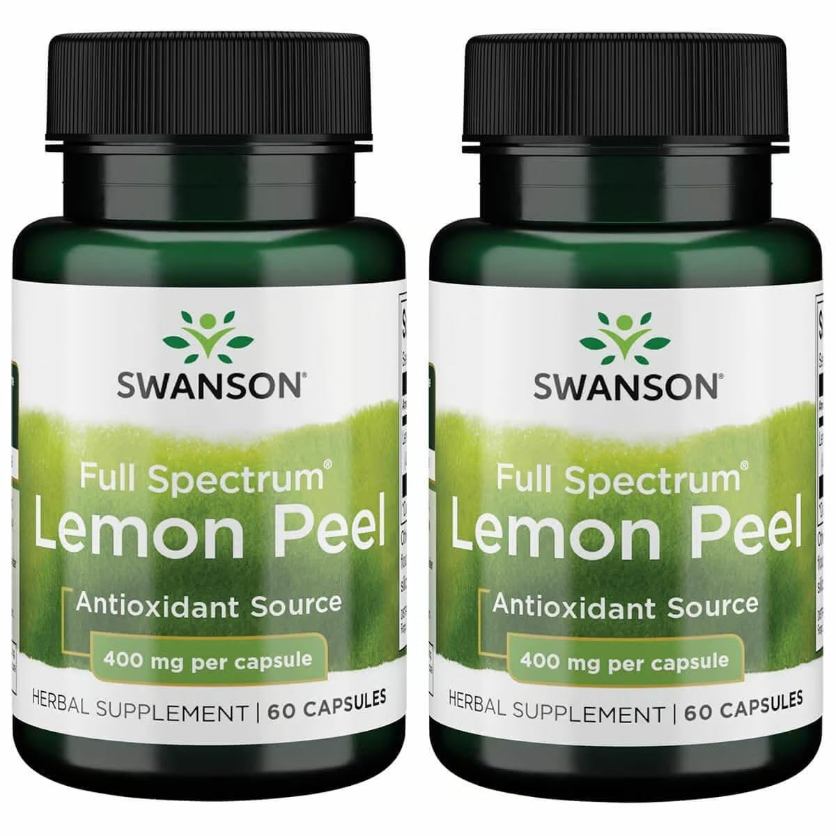 Swanson full-spectrum lemon peel bottle front view, supporting antioxidant-friendly daily wellness.