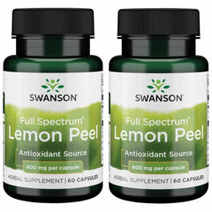 Swanson full-spectrum lemon peel bottle front view, supporting antioxidant-friendly daily wellness.