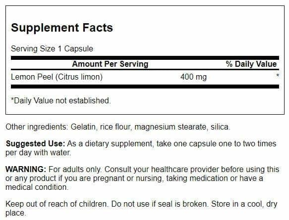 Swanson Lemon Peel capsules displayed to emphasize daily antioxidant support