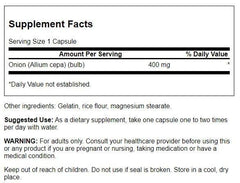 Swanson onion capsule bottle with water for easy daily supplementation.