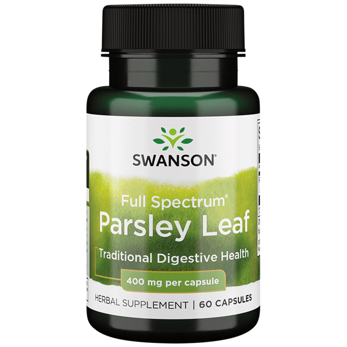 Swanson Full-Spectrum Parsley Leaf Extract bottle pictured for digestive health support.