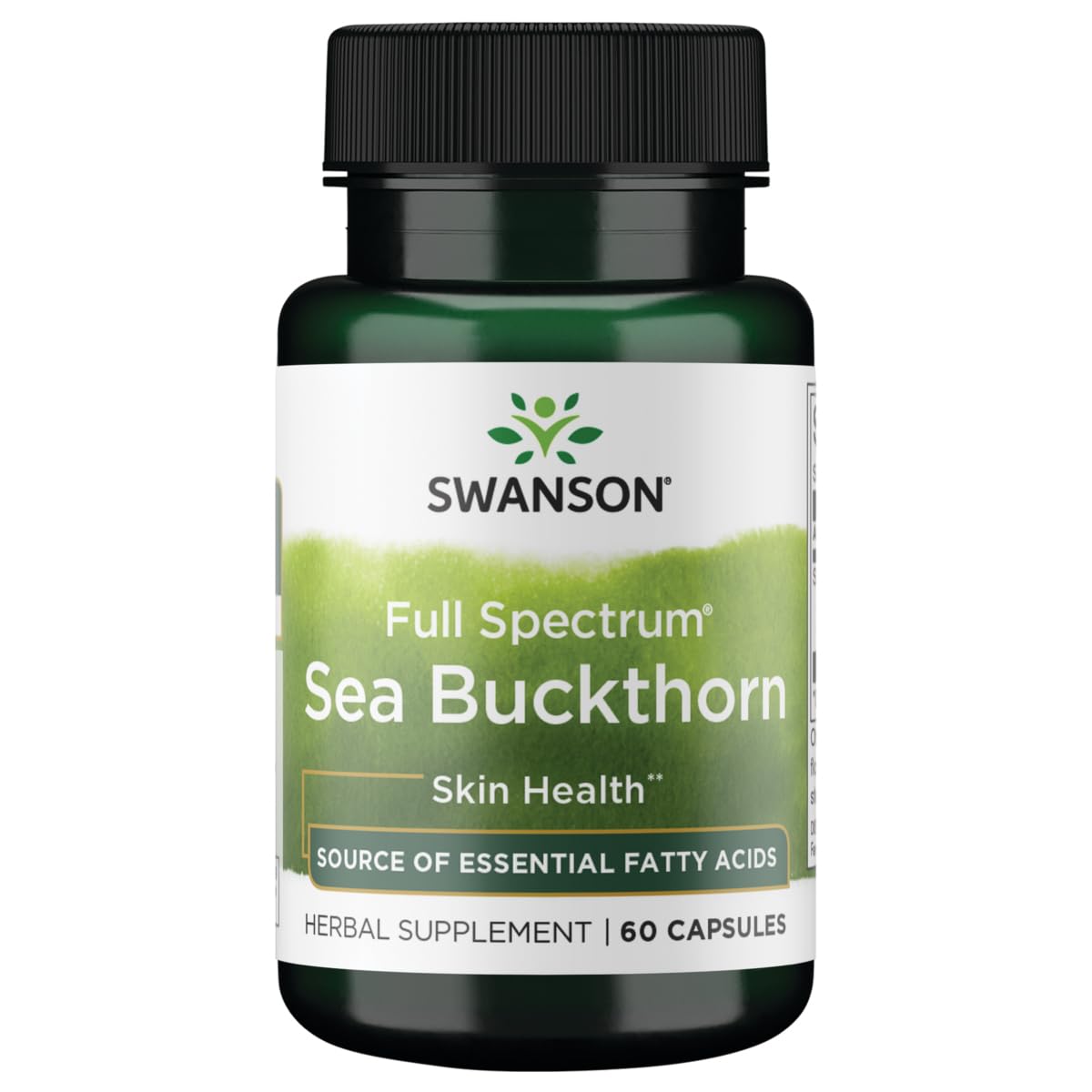 Swanson Full Spectrum Sea Buckthorn bottle for skin and digestive support.